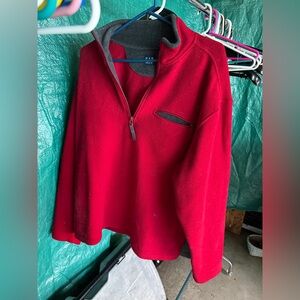 GAP Red Zip Up Fleece. Vintage. Red and grey